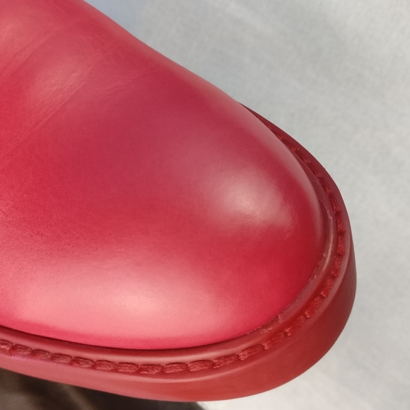 780cad Paul Smith AFTON Cherry Red Leather Brogue Oxford Women us7 Made in Italy - Picture 6 of 13